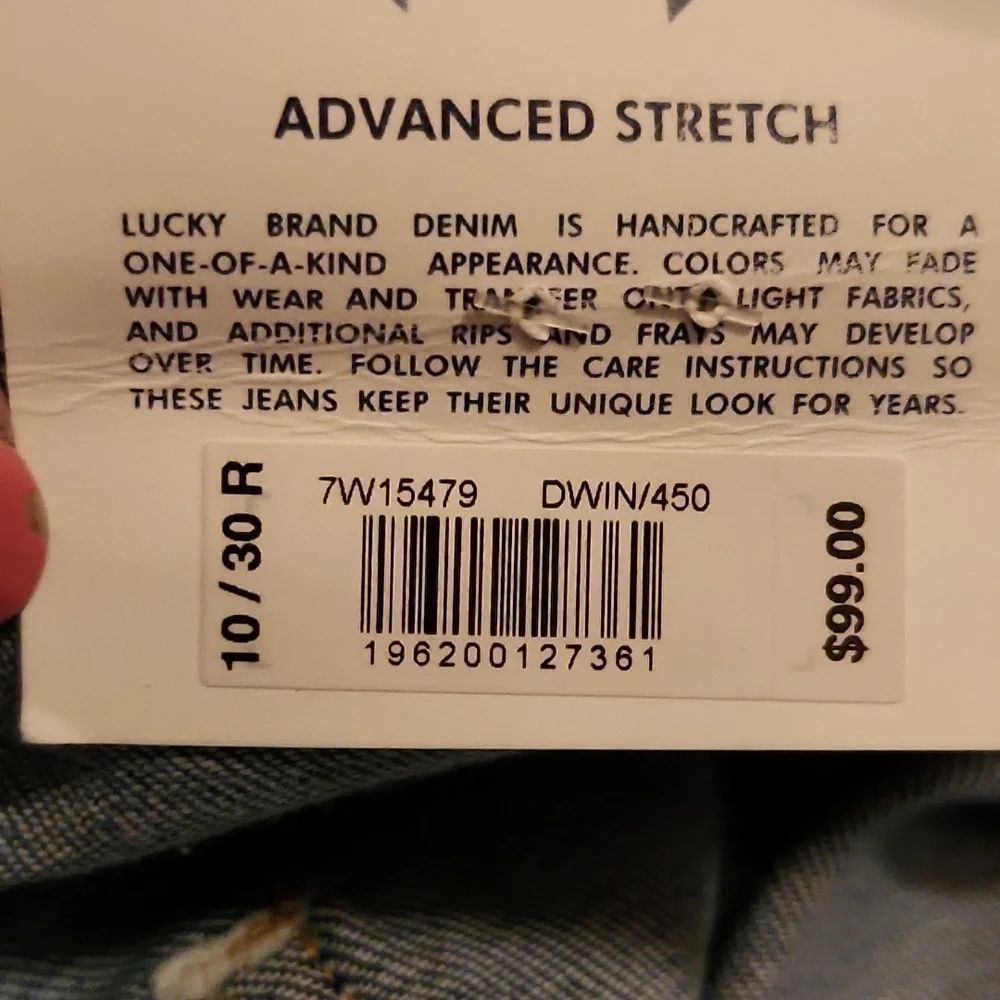 NWT Lucky Mid Rise Jeans size 10